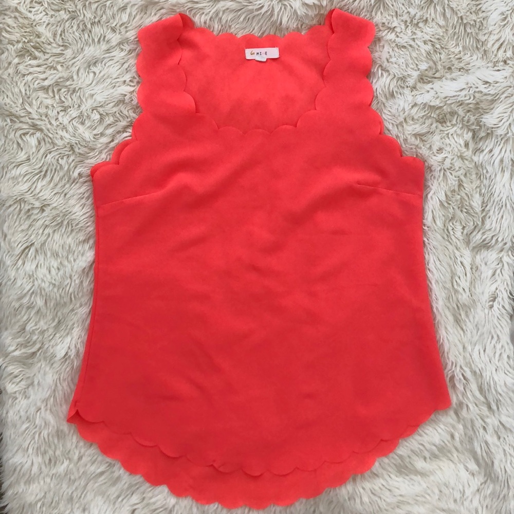 Mine Coral Scalloped Tank Top